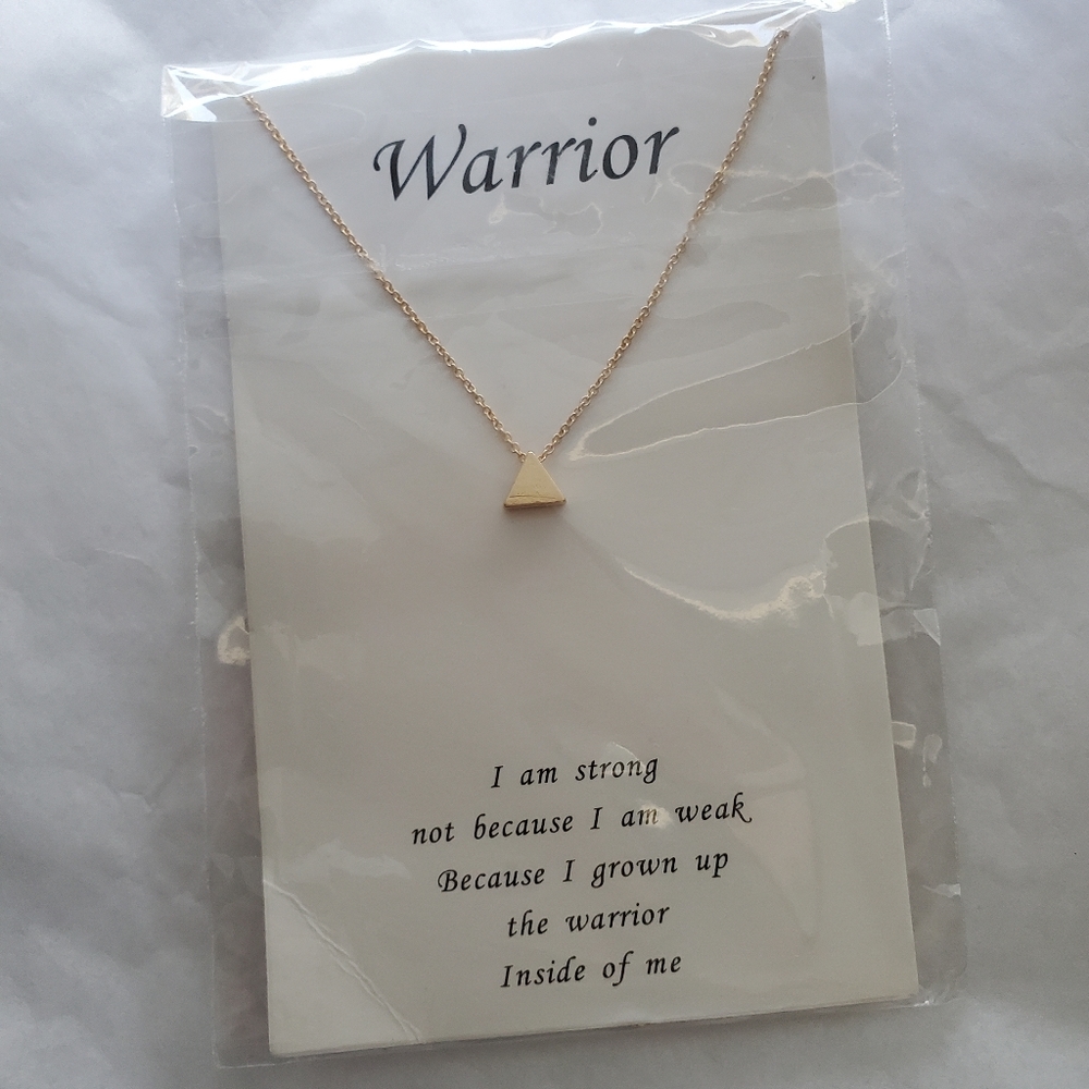 New Simple Gold Color Triangle Pendant Necklace - Picture 7 of 7